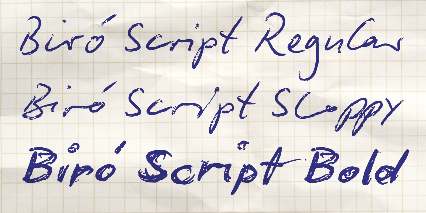 Beispiel einer Biro Script Plus-Schriftart #9